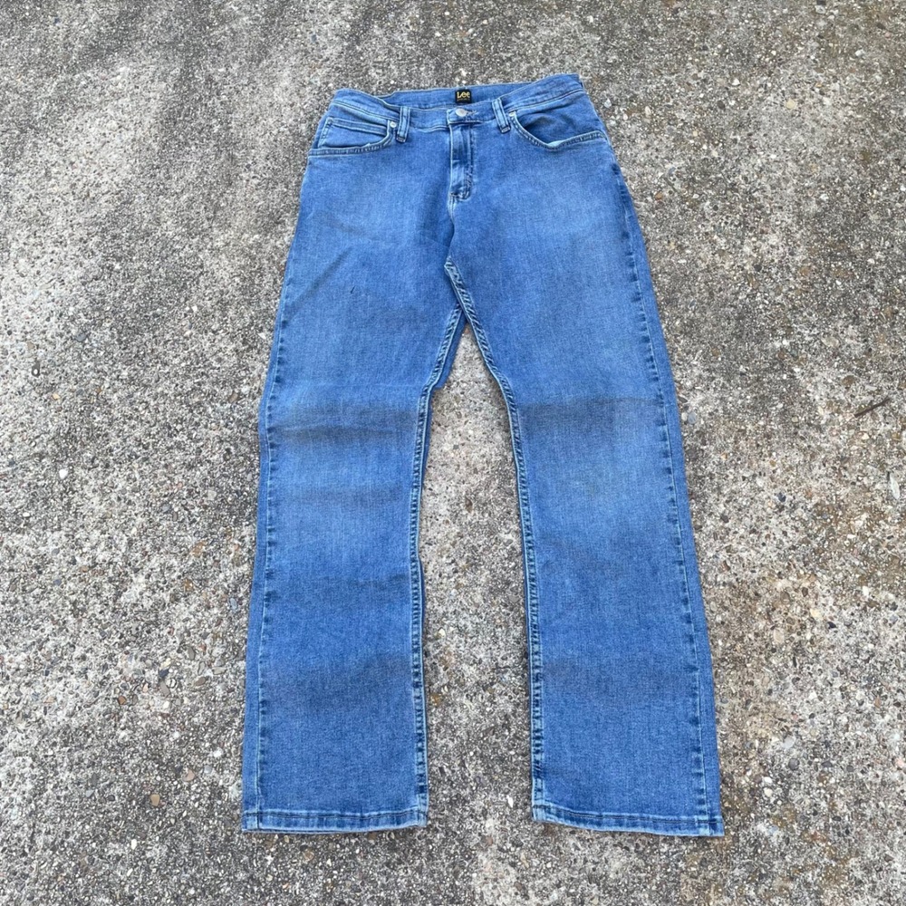 Lee Regular Fit Blue Denim Jeans Straight Leg Medium Wash Mens Size 31 - Picture 2 of 8